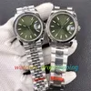 Reloj unisex GMF 36 mm Esfera verde Bisel estriado 3235 Movimiento automático Marcadores de varilla Pulsera de acero 904L Jubilee 126234 ETA Super Edition Reloj de pulsera GM Factory