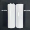 US magazijn 20oz Sublimatie Matte Tumbler met Stro Blanks Rechte Roestvrijstalen Dubbelwandige Vacuüm Geïsoleerde Waterfles U274h