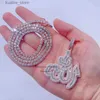 Pendanthalsband 14K Rose Gold Plated Sterling Silver Hip Hop Men VVS Moissanite Diamond Iced Out Allah Pendant L240311