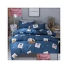 寝具セット漫画ピンクフラミンゴ3/4PCS幾何学的パターンベッドライニング羽毛布ERシート枕カバー