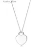 Pendentifs de collier 10A 925 collier en argent sterling pendentif colliers femme bijoux exquis officiel classique et Co coeur bleu luxe qualité designer L240311