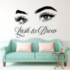 Lash Brow Wall Decal Eyelash Extension Beauty Salon Decoration Make Up Room Wall Stickers Art Cosmetic Art Poster LL300 201201263C