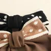 Fermagli per capelli Accessori in tessuto stampato a pois con fiocco e fiocco da donna in bianco e nero