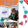 Husdjur hund självspelande gummiboll leksak w suction cup interactive molar tugga leksaker för hund lek valp trb leksak droppa y2003200u