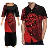 Casual Dresses Custom Half-Sleeve Dress Polynesian Tribe High Quality Formal Occasion Puletasi Pair Suit With Men'S Shirt