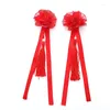 Hair Accessories 2PCS Children Tassel Ribbon With Gold Border Flowers Girls Hairpins Lovely Clips Kids Headwear Baby