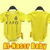 Baby 23 24 Al Nassr FC Soccer Jerseys 2023 2024 Ronaldo Kit Kit Uniforme Casa Casa Amarelo Cr7 Camisa de futebol de meninos T Alnassr Away Martinez Ghareb Arábia Saudita Enfants