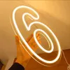 38 cm Numéro Néon Lumière USB Alimenté Acrylique Blanc Led Lumières pour Joyeux 30 40 50 Fête D'anniversaire Décors Décorations 240226