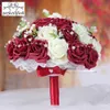 Flores de boda Perfectlifeoh dama de honor perlas rosas ramos de novia artificiales hechos a mano218z