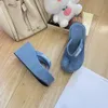 2024 Nya tjocka sula tofflor Designer Kvinnors sandaler Summer Slope Heel Casual Herringbone Slippers Outdoor Swimming Pool Slippers Beach Shoes