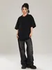 Jeans para hombres y mujeres del mismo estilo Algodón lavado Micro Elástico Suelto Recto Americano Negro Largo Moda Four Seasons Universal