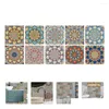 Wall Stickers 10Pcs Adhesive Mandala Sticker Room Tile Paste Kitchen Drop Delivery Dhzcv