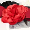 Paski naśladowanie jedwabiu o szerokości 6 cm w stylu koreański duży kwiat dekoracyjny talia pieczęć elastyczne pasy kobiety modny sweter spódnicy