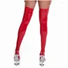 Socken Strumpfwaren Damen Socken Plus Size Latexstrümpfe Schwarz/Rot Kunstleder Oberschenkelhoch Y Dessous Clubwear Lange Drop Lieferung Appare Dhoap