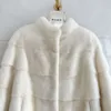 Neck Short Women's Standing Young Mink Fur Grass Coat Fashion 2023 NY 6220