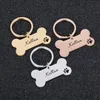 Personalized Pet Dog ID Tag Keychain Engraved Name For Cat Puppy Collar Pendant Keyring Bone Accessories Tag ID Card246d