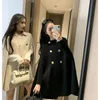 Mode Woolen Poncho Coats for Women Autumn Winter Solid Cape Cloak Coat Loose Overcoat Female Double Breasted Lapel Jackets 240309