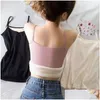 Camisoles Tanks Thicken Thermal Tops Y Solid Color Sleeveless Warm Undershirt Slim Women Autumn Winter Drop Delivery Apparel Underwear Ottau