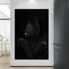 Черное золото женщина плакат холст картины настенные картины для гостиной современные украшения дома плакаты и принты без рамки266Y