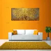 Gemälde handgemachte moderne abstrakte Landschaft Öl auf Leinwand Wandkunst Goldener Baum Bilder für Wohnzimmer Weihnachten Home Decor13218