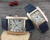 Sous-cadran de travail Couple montres hommes femmes deux styles horloge à mouvement à Quartz de haute qualité haut de gamme carré romain réservoir cadran horloge ceinture en cuir Ultra mince montre cadeaux