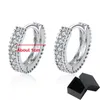 Smyoue D Färg 0,14CT Hoop Earring For Women Simulation Diamonds Earring S925 Silver Wedding Birthday Valentine Gift 240301