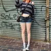 Pulls pour femmes Pull Academia Y2K Vintage Harajuku Grunge Jumpers Automne Vêtements E-Girl Gothic Rayé Pulls tricotés 2000s Rétro