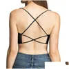 Completo da yoga Top da donna Reggiseno sportivo con cinturino incrociato Push up Sport Palestra Crop Reggiseno Fitness Traspirante Bellezza Reggiseni posteriori Drop Delivery Outdoo Ot9Hi