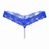 Panties Women's Womens Panties Sexy String Lace Underwear Women Back Bow G T-back Thong Transparent Lingerie Cute With Pearls ldd240311