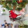 Weihnachtsdekorationen, Acryl-Vogel-Anhänger, funkelnder Baumschmuck, Tannenzapfen-Ornamente, feine Textur, Dekoration, Drop-Lieferung, Hausgarten, Fes Ot8Cq