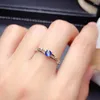 Cluster Rings Blue Sapphire Gemstone Ring For Women Jewelry Natural Gem Real 925 Silver Engagement Summer Birthday Anniversary Gift
