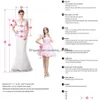 A-Line Wedding Dresses Shoder NeckカスタムメイドプラスサイズのブライダルガウンスイープトレインサテンローブDEマリー2422 D DHJL6