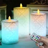 شمعة LED عن بُعد اللاسلكية مع شمعة عمود LED LID LED للرقص لزخرفة الزفاف Lightchristmas Candles T20010265C