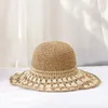 Boinas 2024 Sombreros de paja para mujer Sombrero de ganchillo Cubo Protección UV Visera para el sol Playa Mujeres Visores Damas Gorra de verano