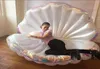 Giant with Pearl Blomable Pool Float Shell Schulp Air Matras Swimming Ring for Adult Women Beach Chair Water Toys1833683