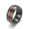 Stal nierdzewna pierścienie drewniane w drewnie dla męskich opasek ślubnych podwójny rzęd