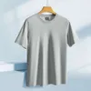 Camiseta masculina de verão de manga curta sem costura de seda gelada para homens e mulheres esportes casuais leve absorção de suor de secagem rápida elástica meia manga top