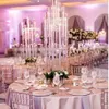 Ljushållare bröllop mittpunkt tall akrylrör kristall orkan kandelabra för bordstativ med lampskärm yudao98312u