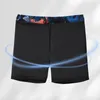 Homens Swimwear Homens Anti-embaraçoso Quick Dry Dupla Camada Swim Shorts com Cintura Elástica Slim Fit Troncos Impressos para Água