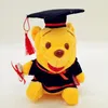 10 cm doutor urso brinquedo urso estudante universitário presente dos desenhos animados pano boneca brinquedo de pelúcia pingente 2024