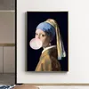 Flickan med en Pearl Earring Canvas målningar berömda konstverk kreativa affischer och tryck popkonst väggbilder för heminredning219g