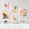 Dipinti Matisse Foglia colorata Astratta Ragazza Curva Wall Art Canvas Pittura Nordic Poster e stampe Immagini per soggiorno De303H
