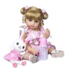 NPK 50 cm Full Body Soft Silicone Sweet Face Reborn Toddler Baby Girl Doll Birthday Christmas Gift High Quality Doll 240226