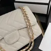 مجموعة جديدة من العصور الوسطى من الأزياء CF Classic Lychee Caviar Cowhide Genuine Leather Diamond Lattice Handbags Bag Bag Bag Bag Bag Bag Bag