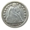 US 1853 P S Liberty Seated Dime Versilberte Kopie Münze Craft Promotion Factory schönes Zuhause Zubehör Silbermünzen303G