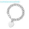 2024 Designer di lusso Bracciali gioielli di marca Catena in argento sterling 925 Fibbia a forma di cuore Bracciale stile amore Trasmissione in diretta