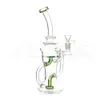 11-дюймовый Dab Rig Красочные стеклянные бонги Кальяны Стеклянные водопроводные трубы Нефтяные вышки Recycler Bong Bubbler с чашей 14 мм