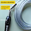 Double ball bearing smooth 290-390 gram heavy 6mm jump skip rope weighted bars TPU coat steel cord fitness robust anti cold240311