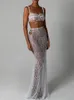 Mozision See Through Lace Tweedelige Roksets Vrouwen Crop Top En Maxi Rok Sets Elegant Party Beach Sexy Tweedelige Set 240309