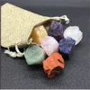 Chakrastenen - 7-delige set Reiki Healing Crystal met gegraveerde Chakra-symbolen Holistische balancerende gepolijste palmsteenset STO04 2011156n